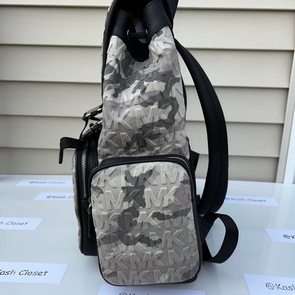 Michael Kors Backpack Cooper Logo Denim Backpack Utility Rucksack Black - Picture 4 of 12